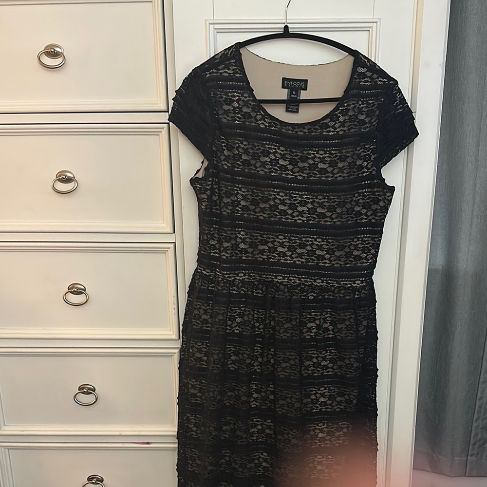 Enfocus Studio Black Sheath Midi Dress